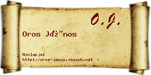 Oros János névjegykártya