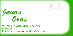 janos oros business card